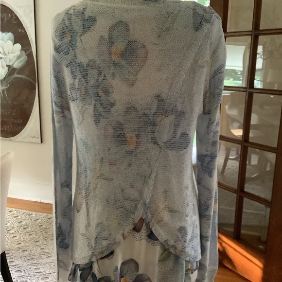 Sioni women’s size XL floral layered knit sweater - Picture 5 of 7